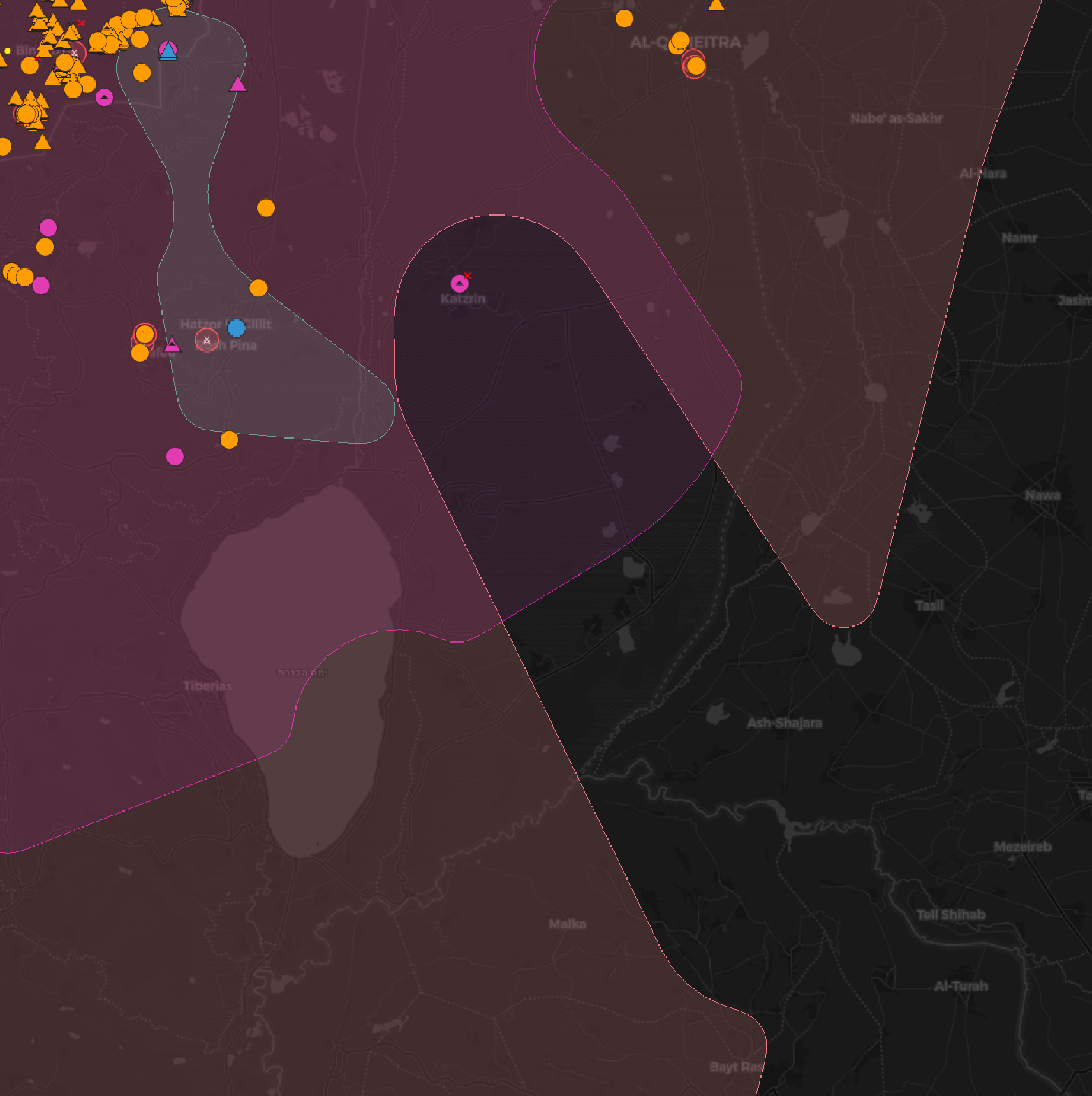 Krataxis conflict workbench — actor control zone extents showing territorial shift and force salient