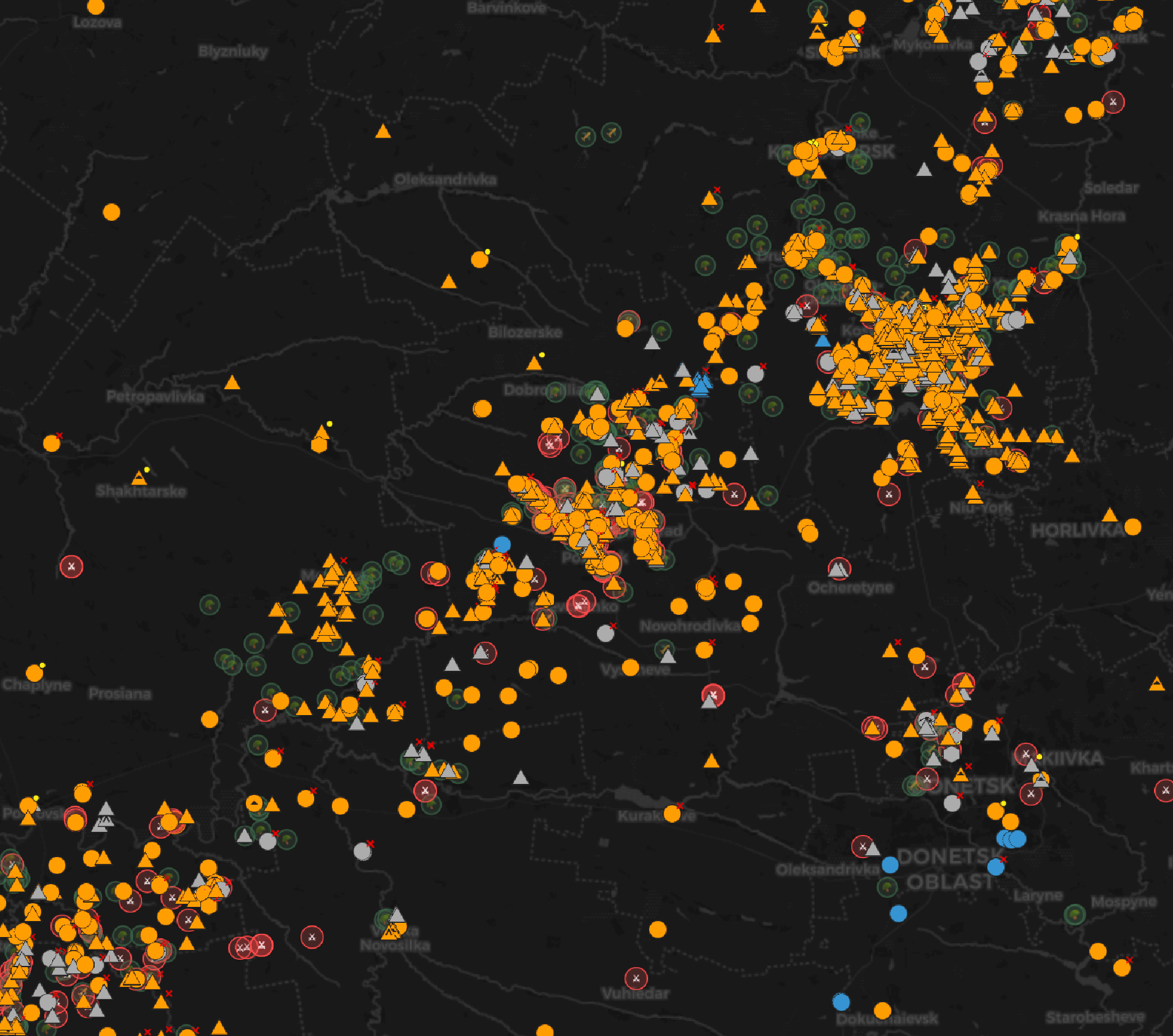 Krataxis operating picture — classified events across a live theatre